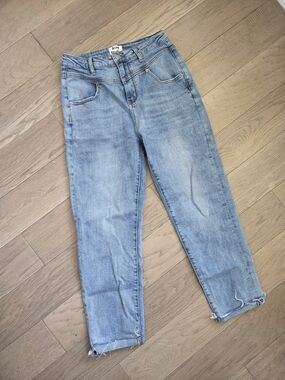 Acne Studios Blue High-Rise Straight Cropped Jeans
